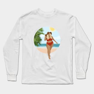 Beach Girl 10, Summertime illustration Long Sleeve T-Shirt